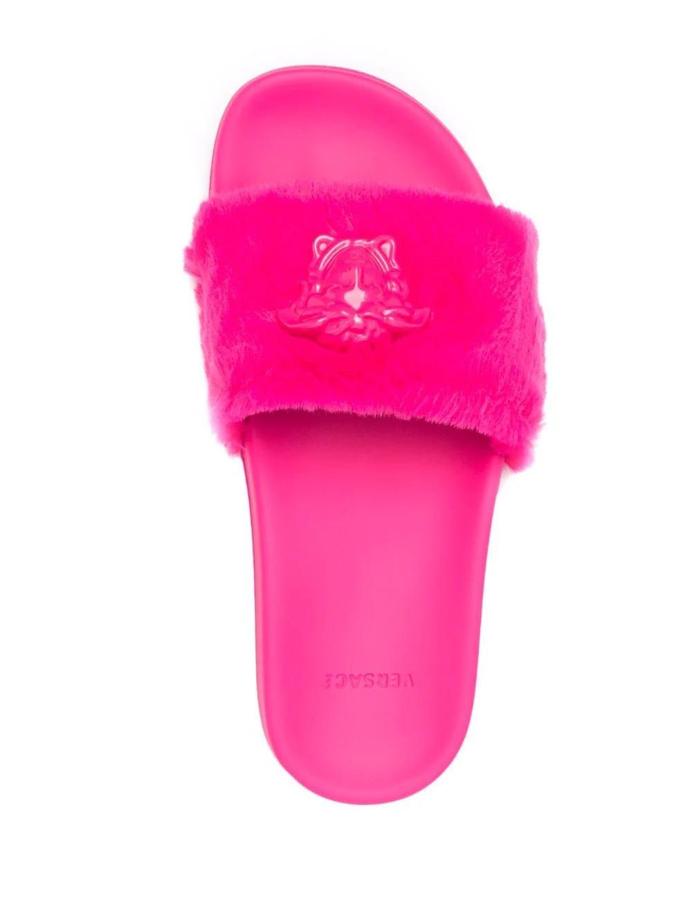 Versace La Medusa faux fur slides - Image 4