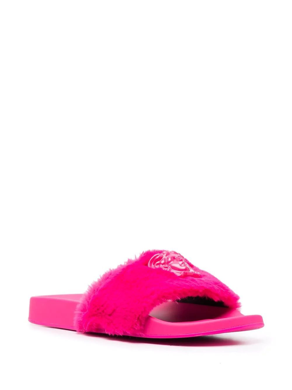 Versace La Medusa faux fur slides - Image 2