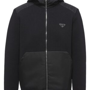 Prada  logo-plaque hooded jacket