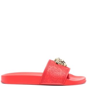 Versace  Medusa-head plaque open-toe slides