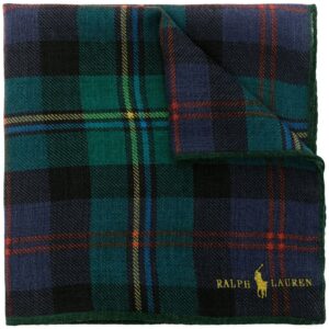 Polo Ralph Lauren wool tartan pocket square.