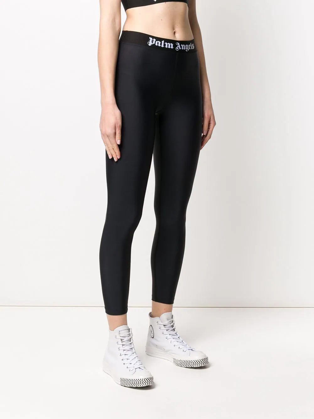 Palm Angels logo-waistband cropped legging - Image 3