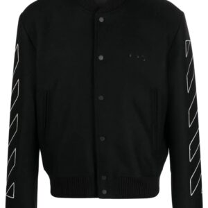Off-White  diagonal stripe varsity bomber jacket