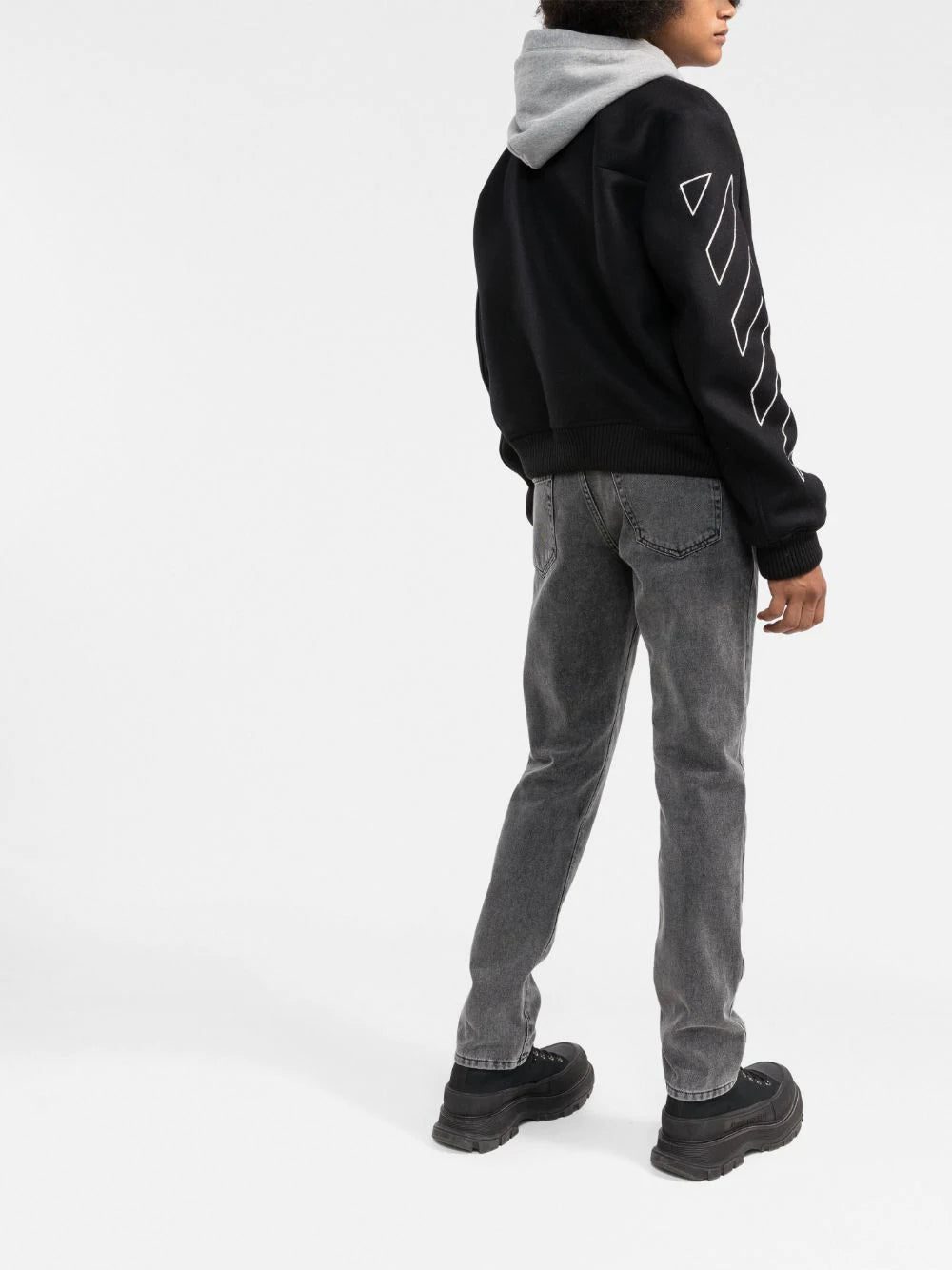 Off-White diagonal stripe varsity bomber jacket - Image 4