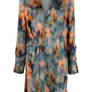 Off-White abstract-print draped dress