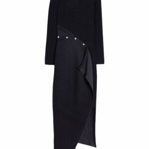 Off-White ribbed-knit asymmetric dress