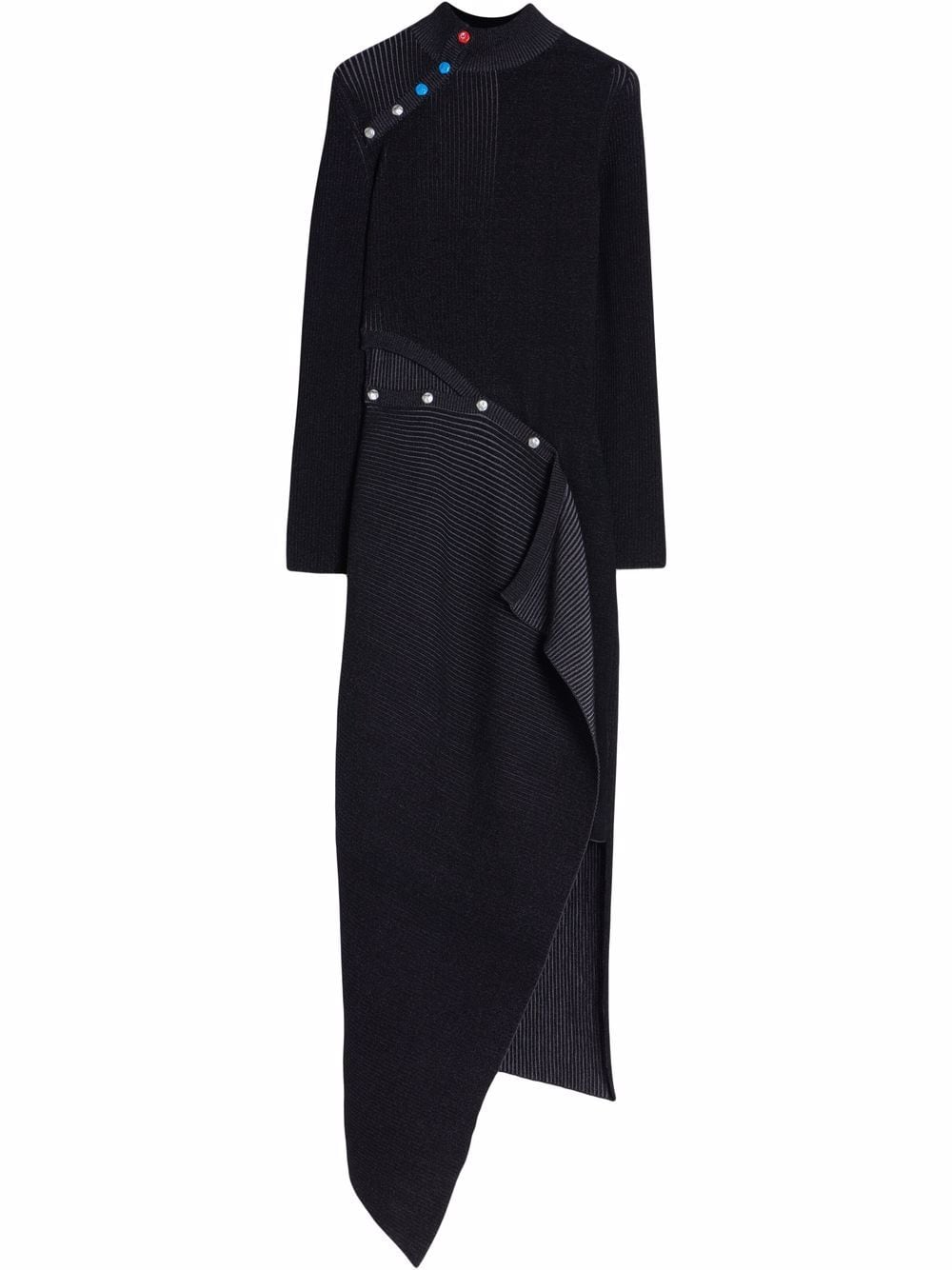 Off-White ribbed-knit asymmetric dress