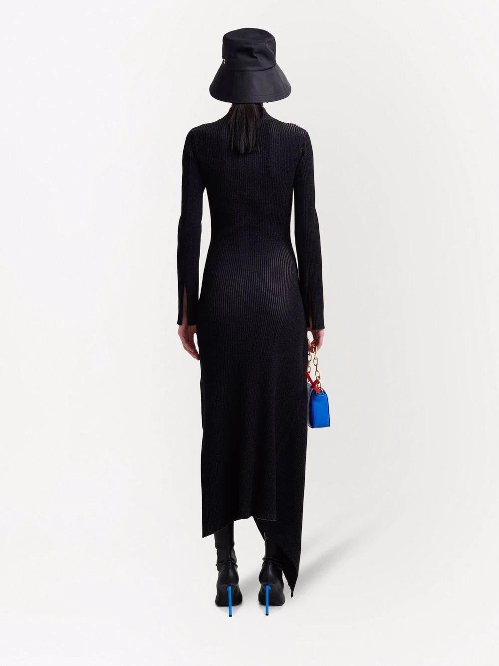 Off-White ribbed-knit asymmetric dress - Image 4