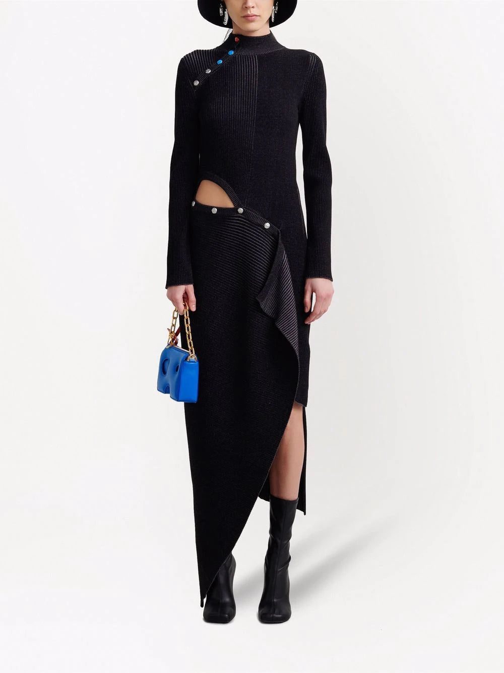 Off-White ribbed-knit asymmetric dress - Image 2
