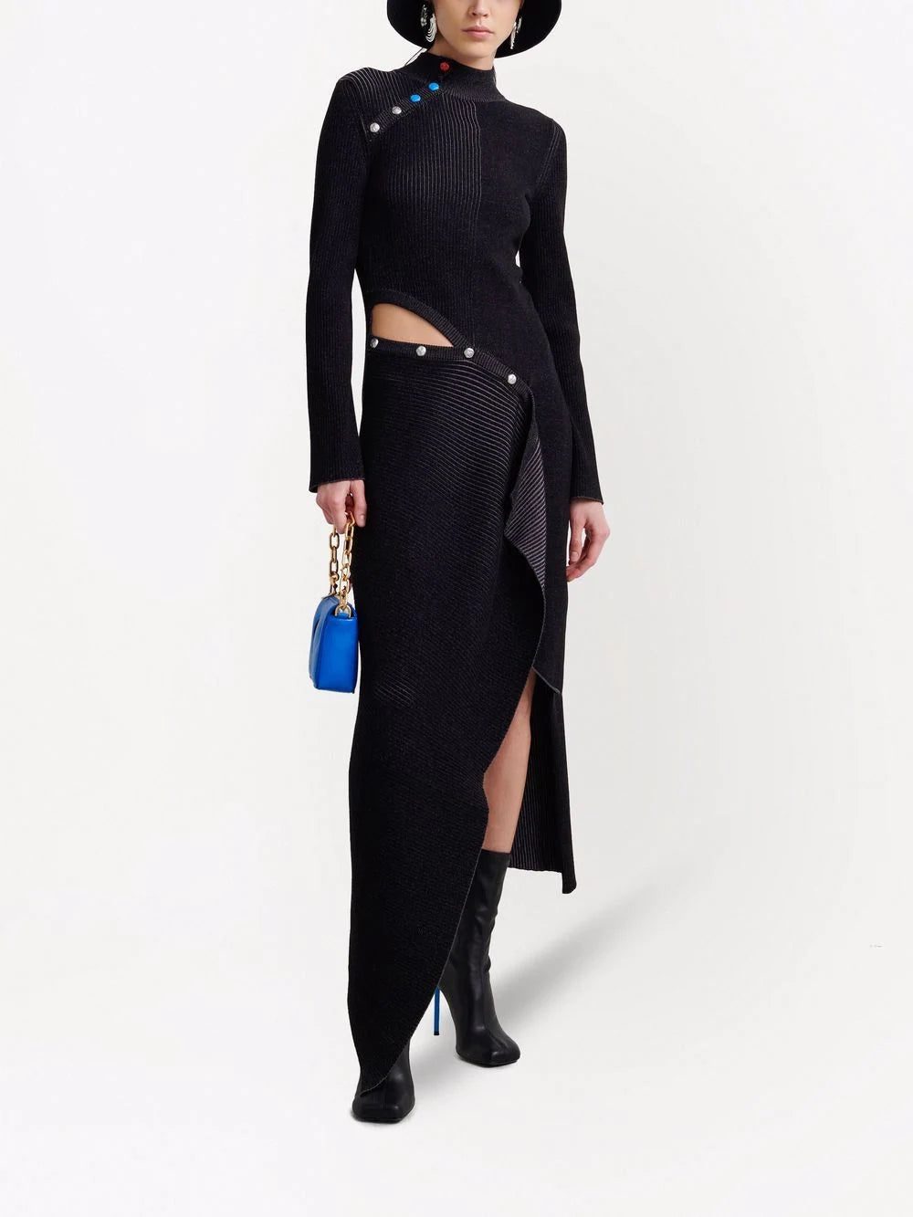 Off-White ribbed-knit asymmetric dress - Image 3