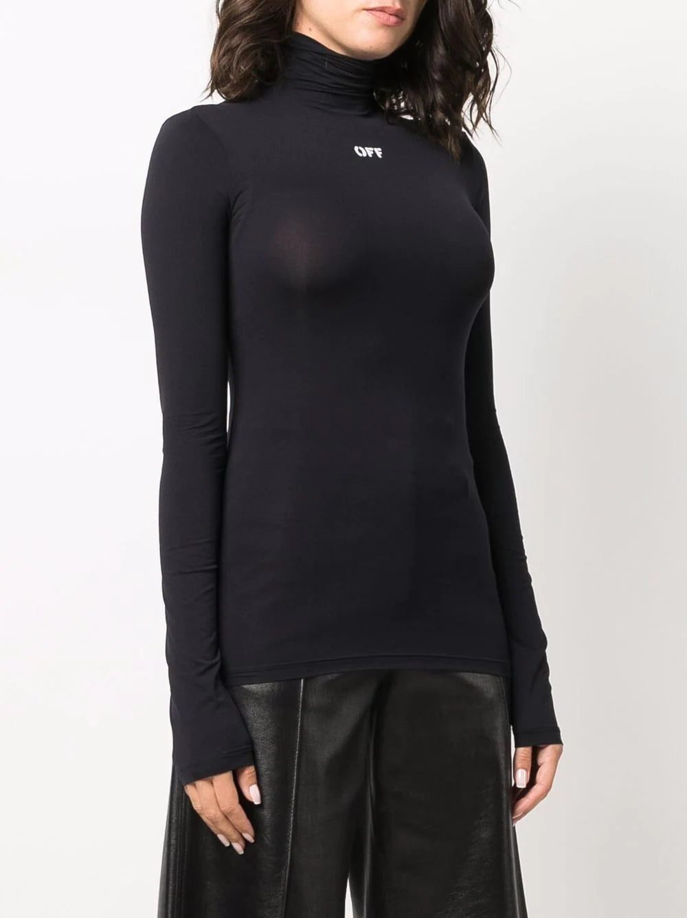 Off-White logo-print roll neck top - Image 3