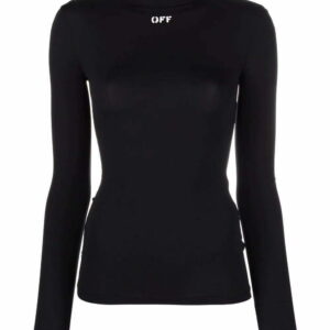 Off-White  logo-print roll neck top