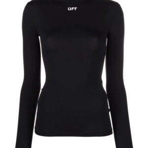 Off-White  logo-print roll neck top