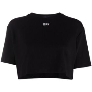 Off-White  cropped logo-print T-shirt