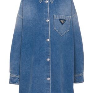 Prada triangle-logo denim shirt