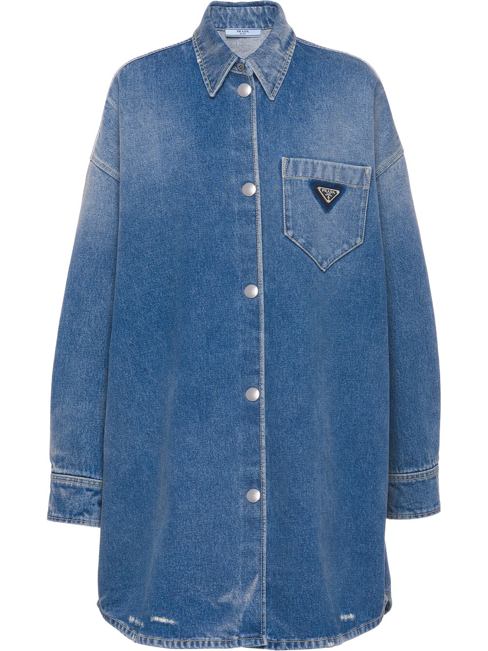 Prada triangle-logo denim shirt