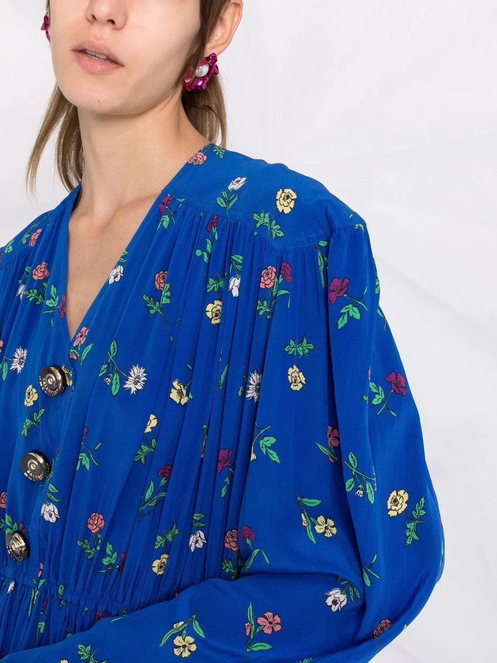 Balenciaga Oversized floral-print silk dress - Image 3