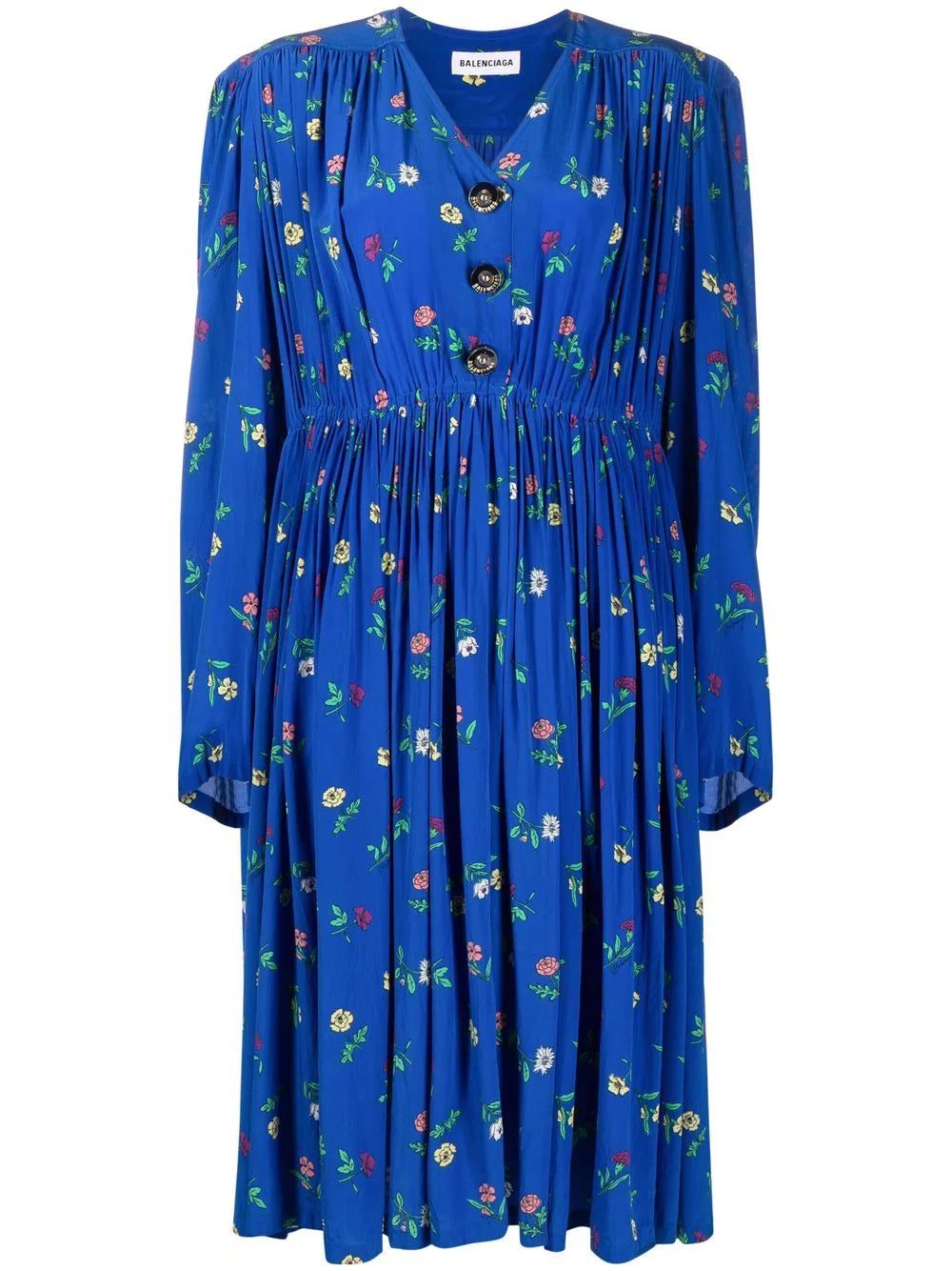 Balenciaga Oversized floral-print silk dress