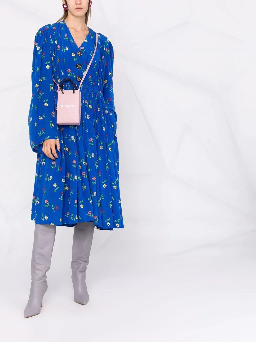Balenciaga Oversized floral-print silk dress - Image 2