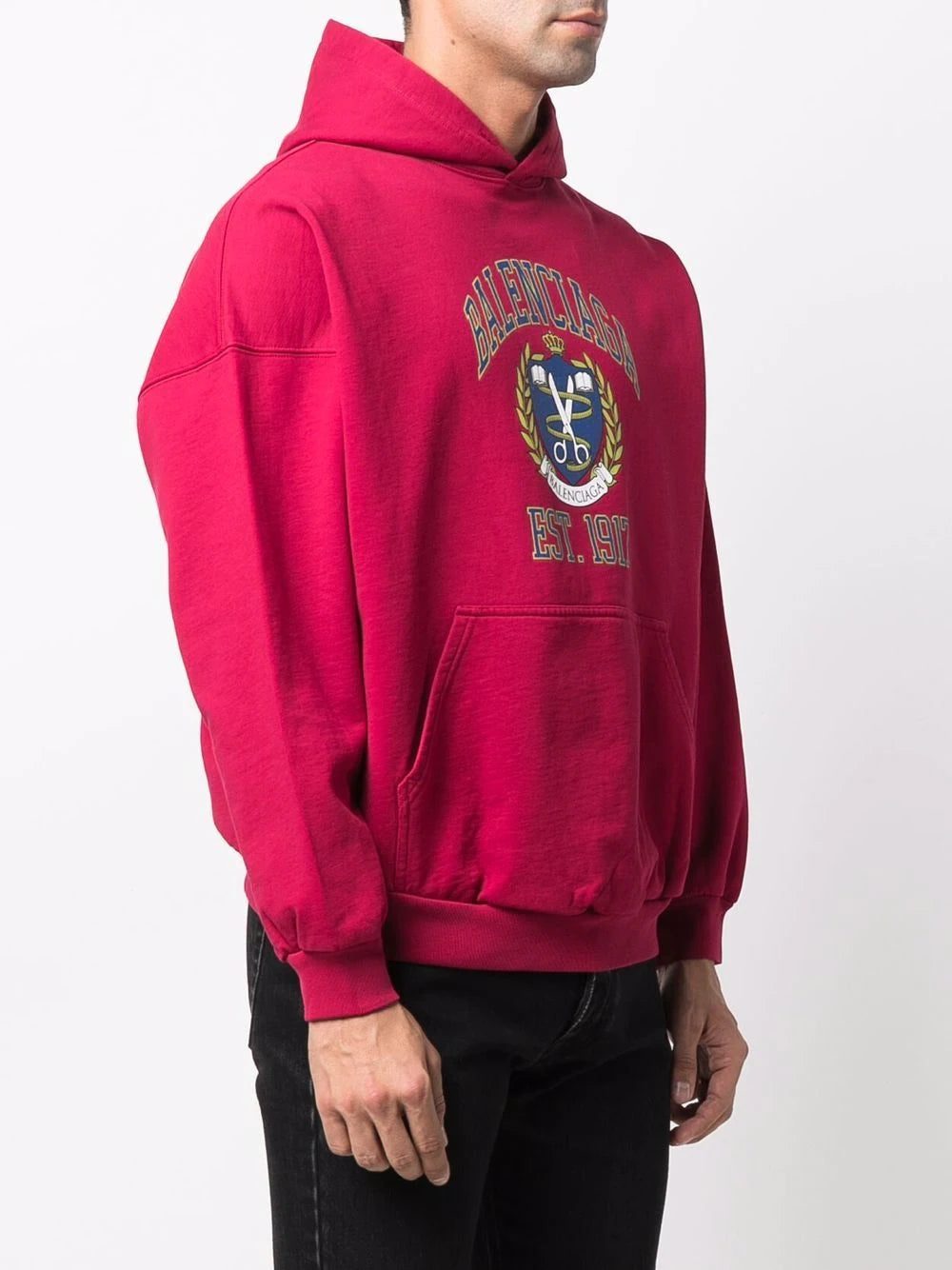 Balenciaga College logo-print oversized hoodie - Image 4