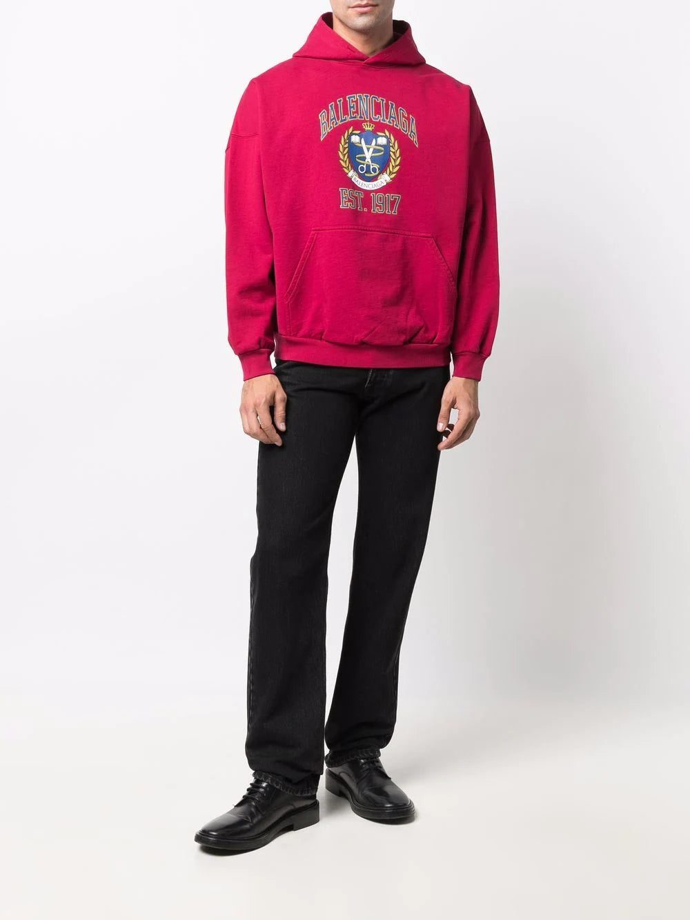 Balenciaga College logo-print oversized hoodie - Image 2