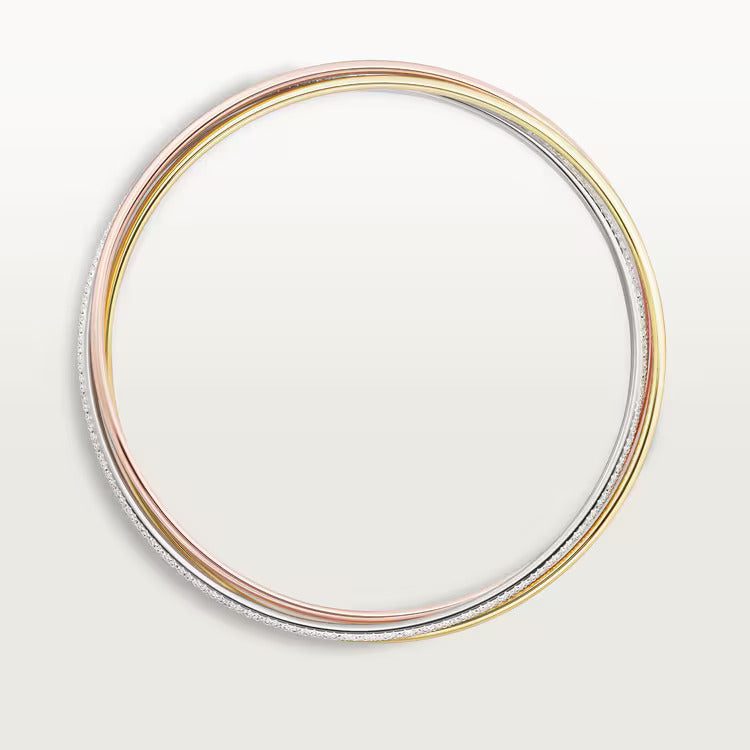 Cartier Trinity bracelet, small model, half-paved - Image 4