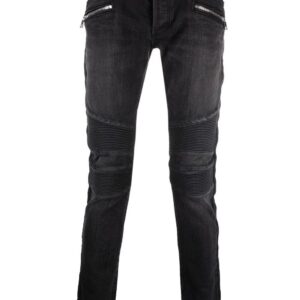 Balmain  ribbed panels slim-fit jeans