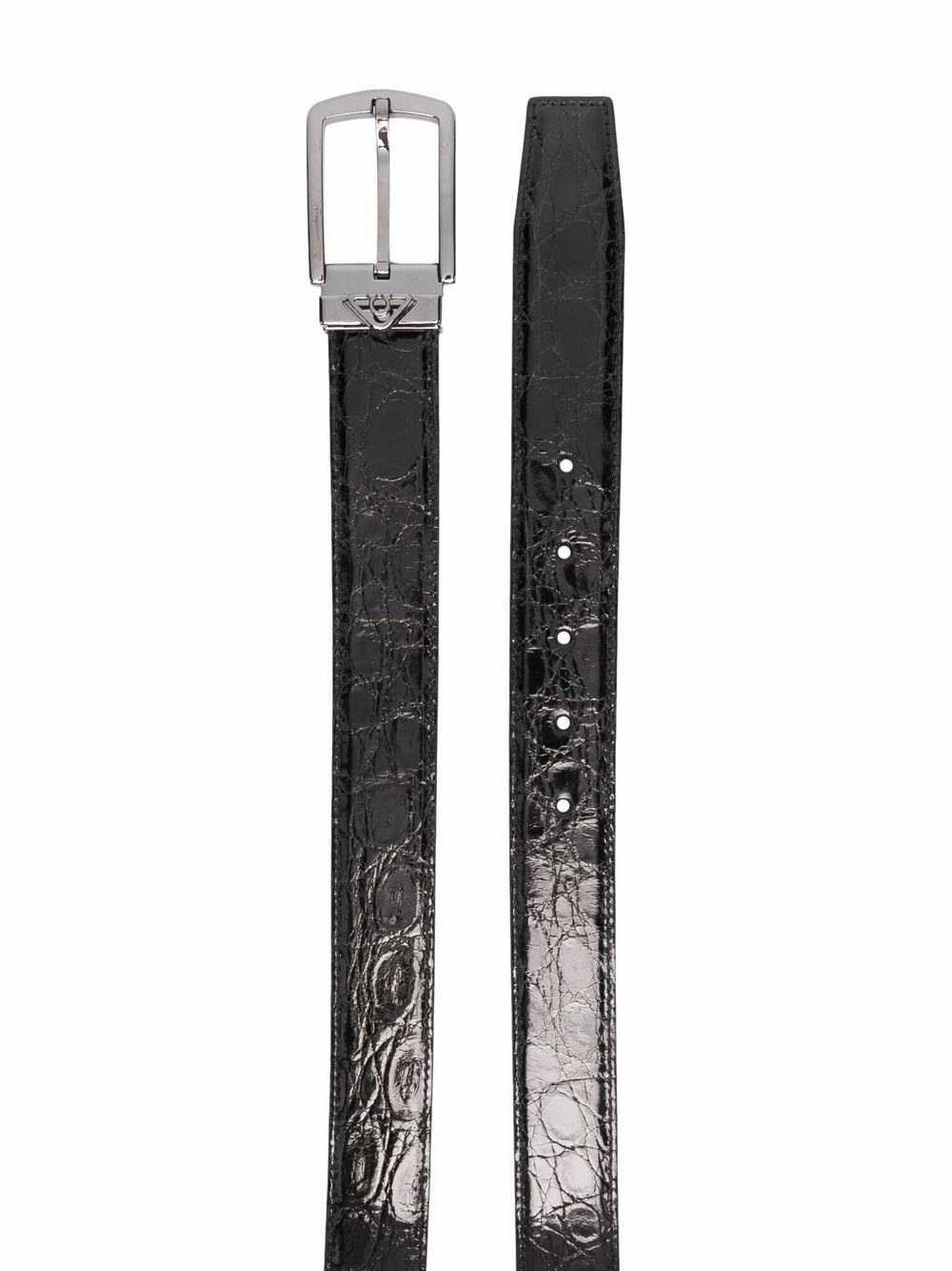 Ferragamo crinkled leather buckle belt - Image 2