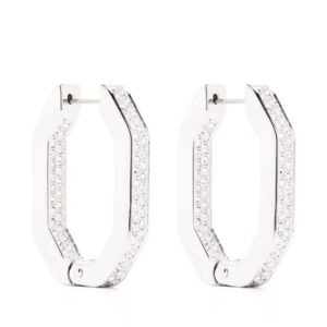 Swarovski Dextera octagonal pavé hoop earrings
