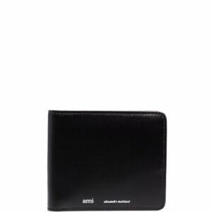 AMI Paris logo-print leather cardholder