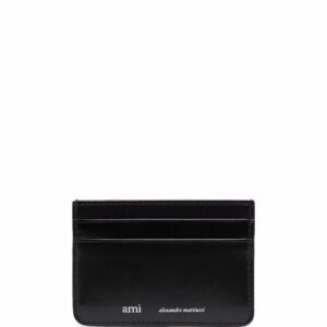 AMI Paris logo-print leather cardholder