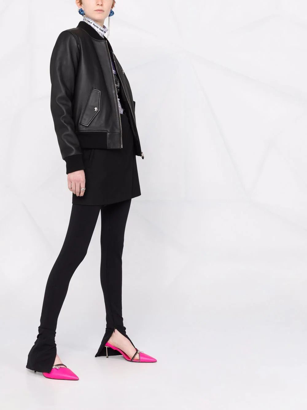 Philipp Plein leather bomber jacket - Image 4