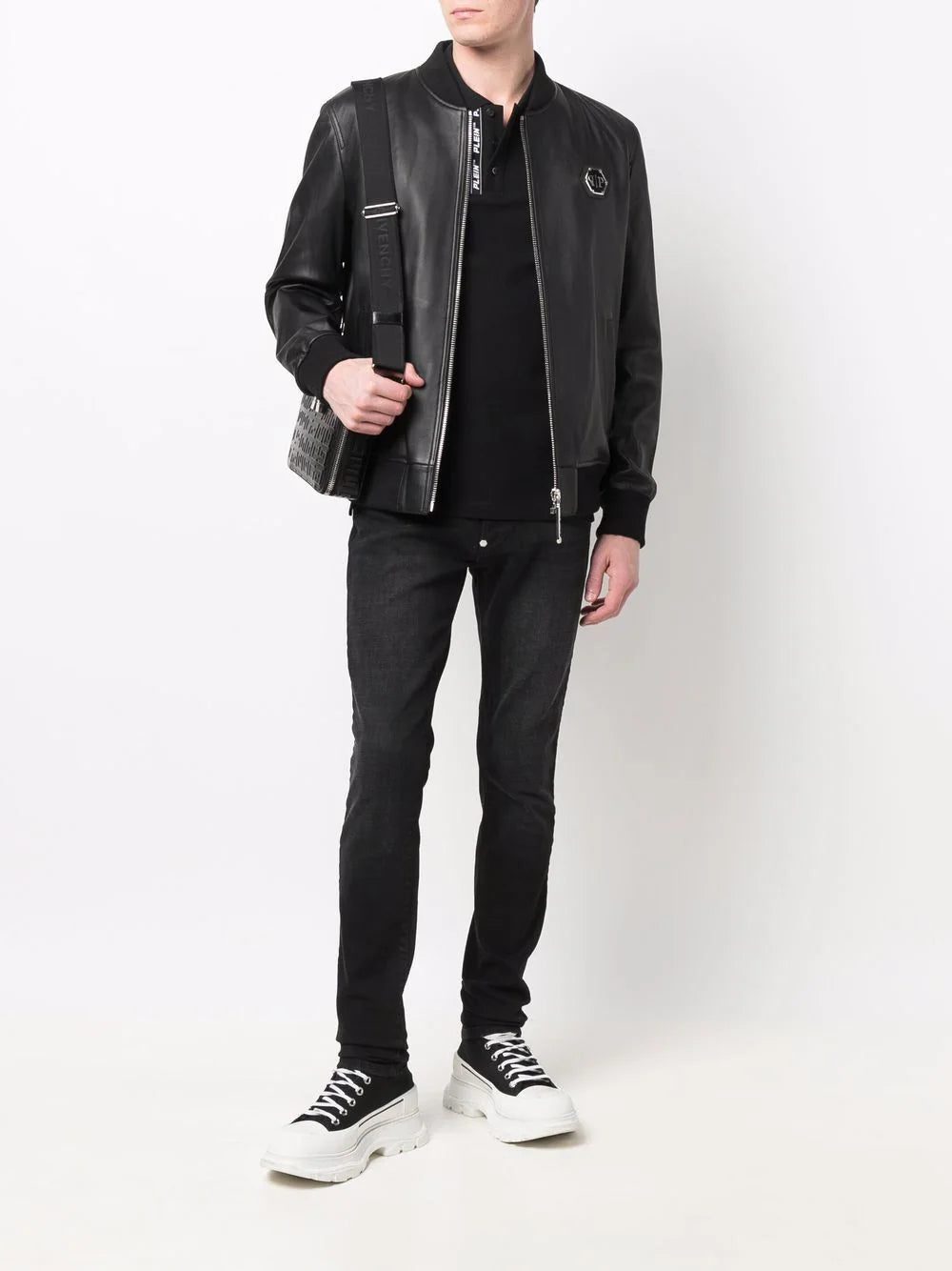 Philipp Plein logo zipped bomber jacket - Image 2