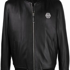 Philipp Plein logo zipped bomber jacket