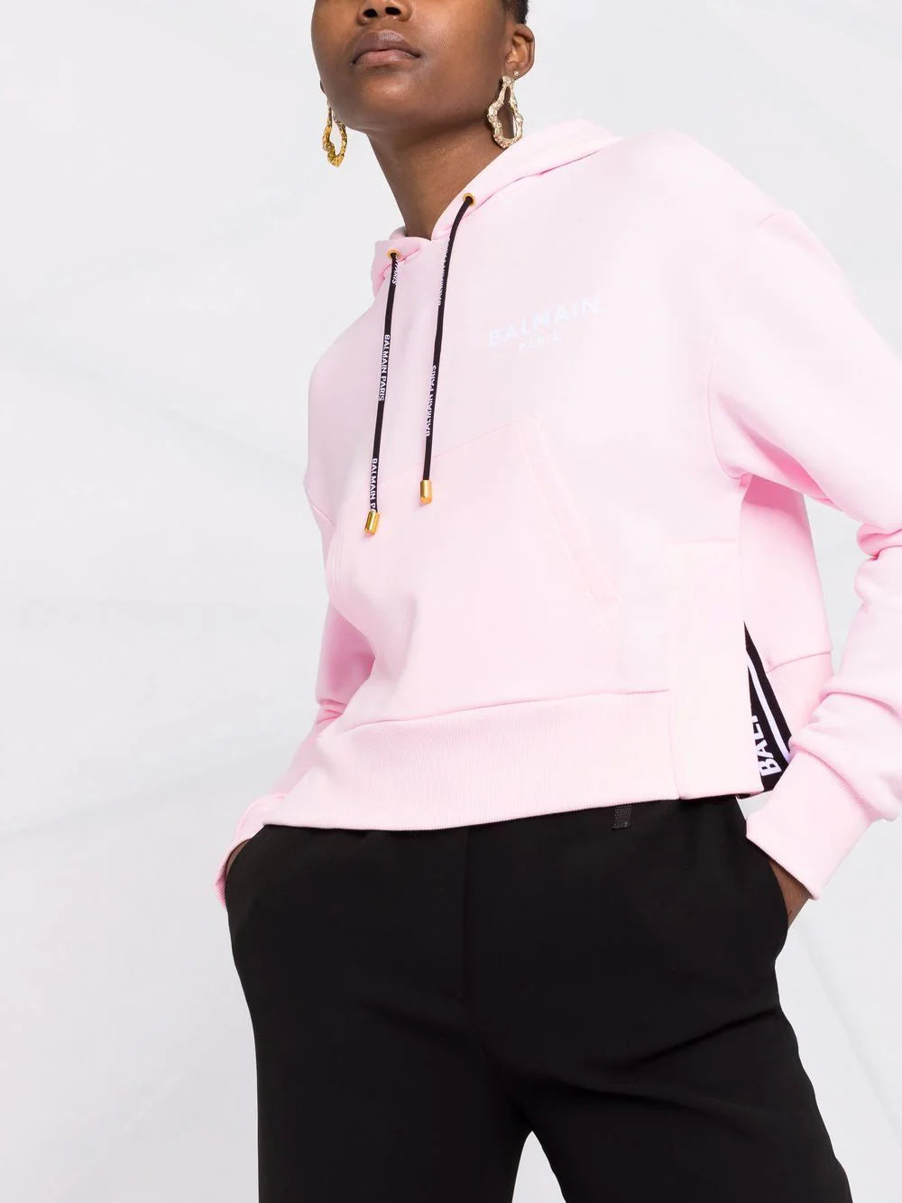 Balmain logo-print drawstring hood - Image 3