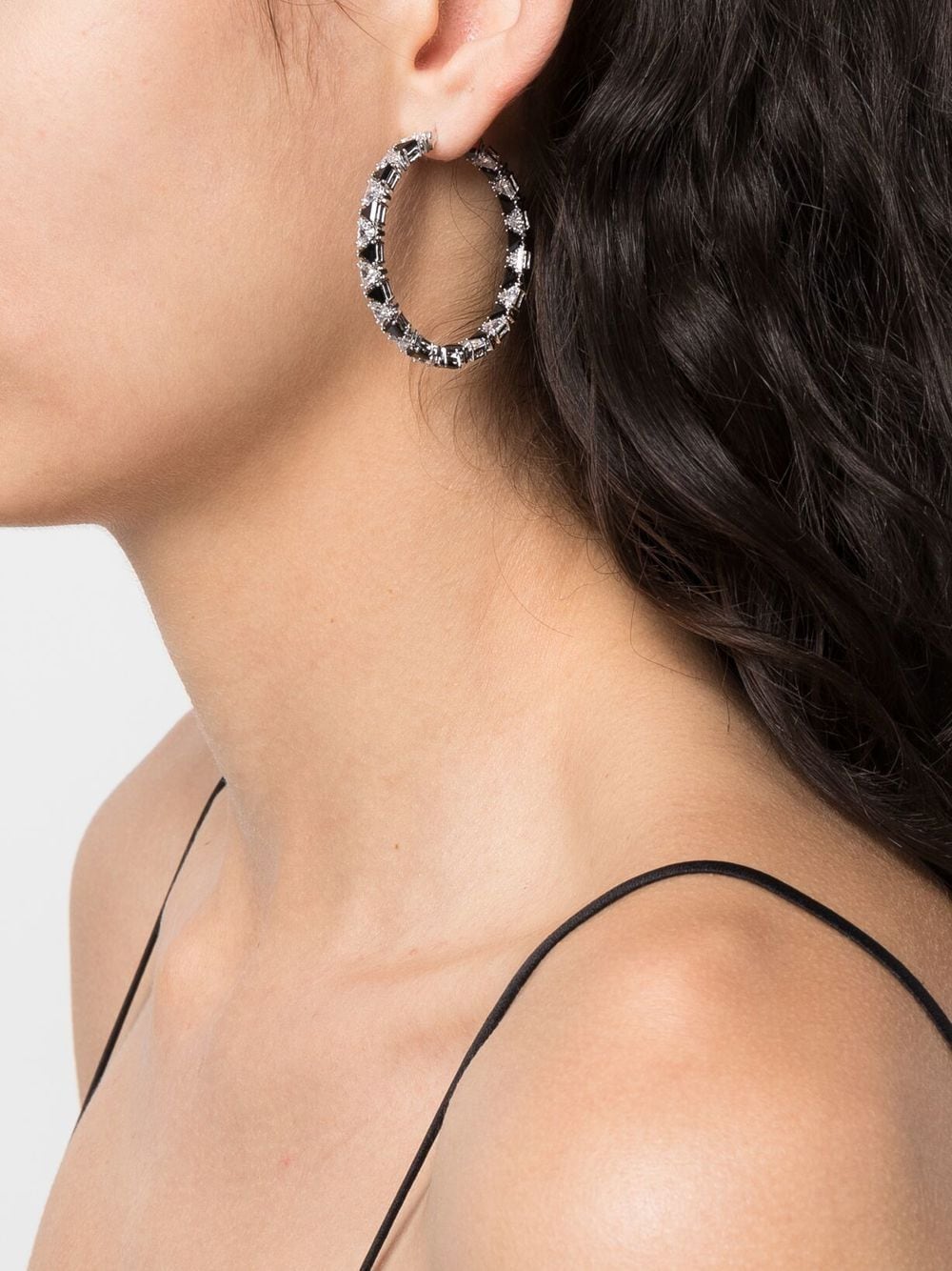 Swarovski millenia hoop swarovski triangle earrings - Image 2
