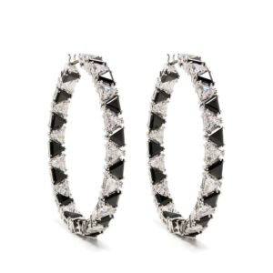 Swarovski  millenia hoop swarovski triangle earrings