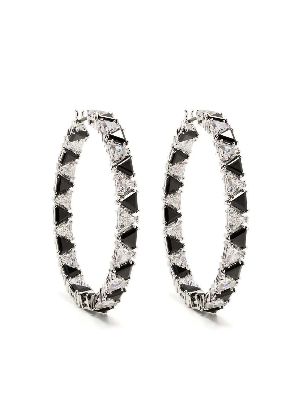 Swarovski millenia hoop swarovski triangle earrings