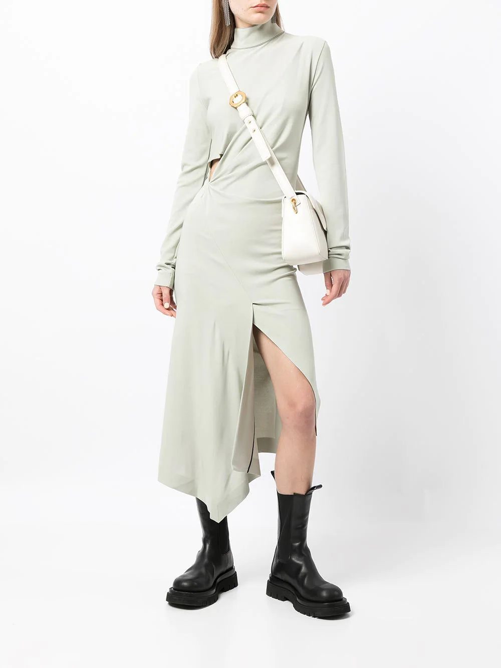 Off-White cut-out asymmetric slim dress - Image 2