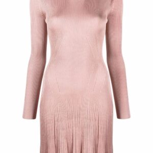 Alexander McQueen ribbed-knit pleated dress