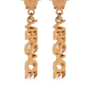 Versace  logo drop earrings