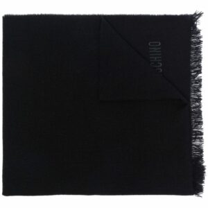 Moschino logo-embroidered cashmere scarf