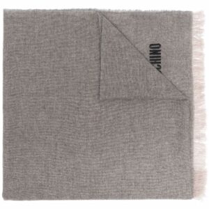 Moschino logo-embroidered cashmere scarf