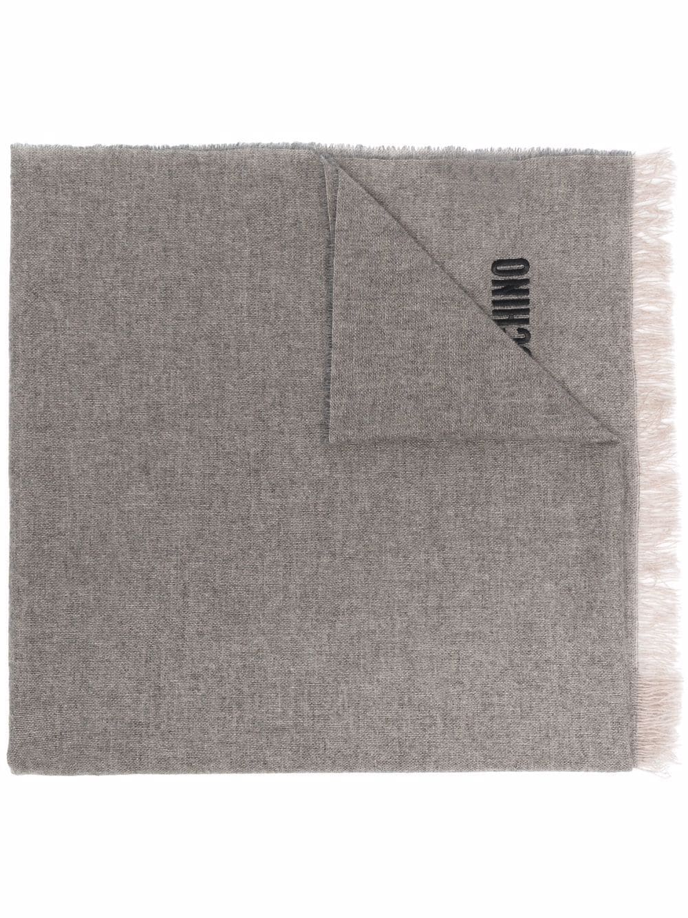 Moschino logo-embroidered cashmere scarf