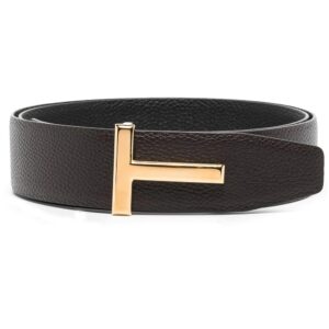 Tom Ford T logo-buckle leather belt