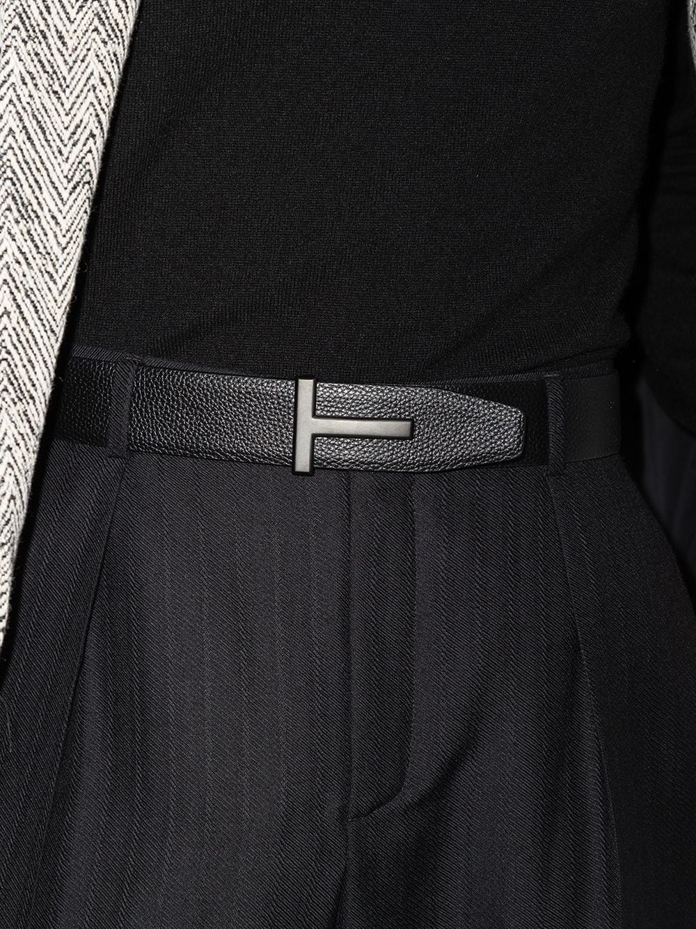 Tom Ford T logo-buckle reversible leather belt - Image 2