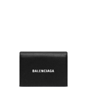 Balenciaga  embossed-logo leather wallet