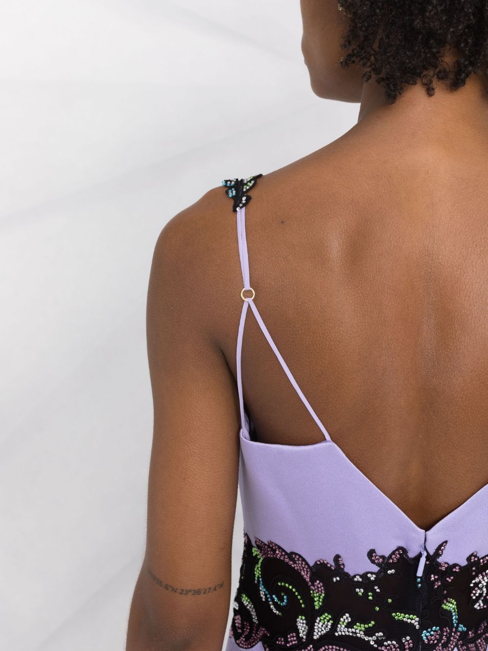 Versace crystal-embellished lace-panelled dress - Image 3