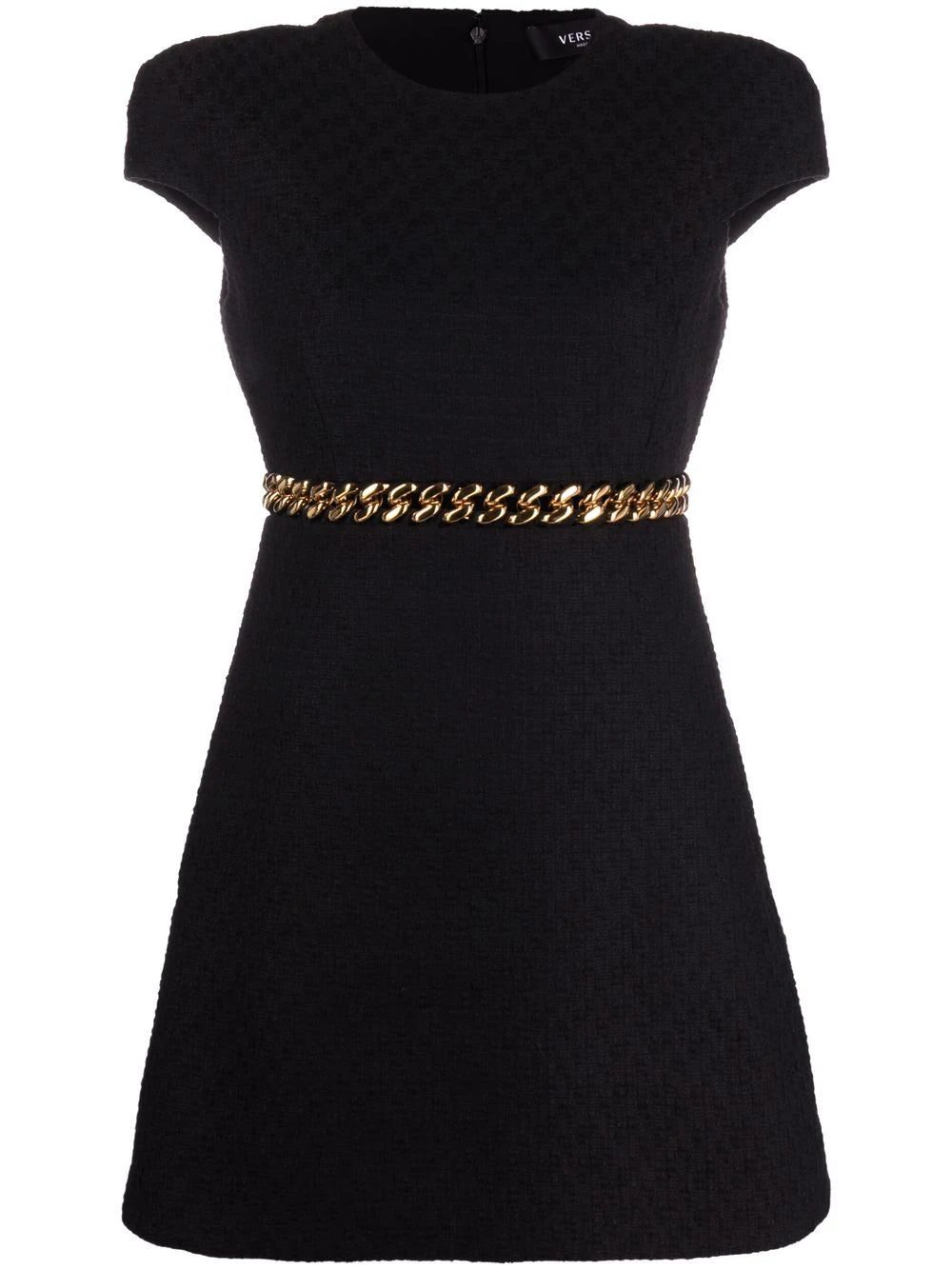 Versace woven chain-link mini shift dress