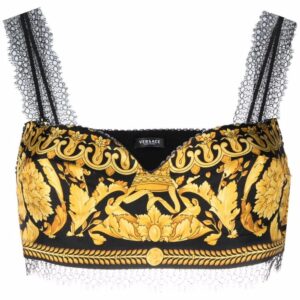 Versace  Barocco-print bralette top